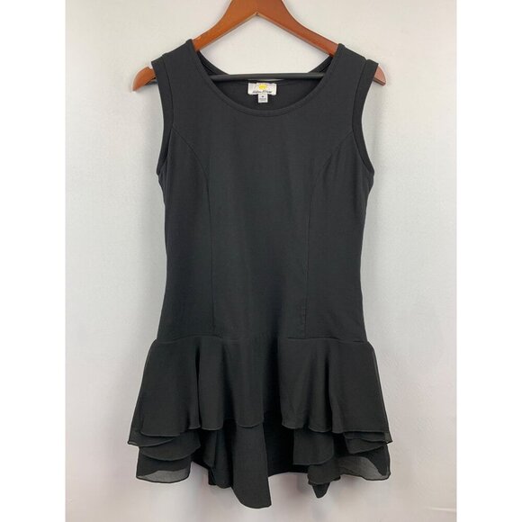 Black Kathleen Kirkwood Ruffle Trim Sleeveless Dress M - Picture 1 of 6